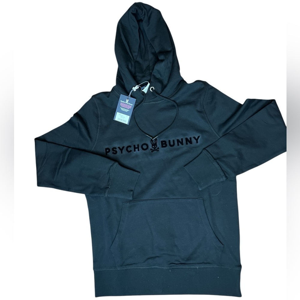 Psycho Bunny Black Logo Pullover Hoodie Sweatshirt Men’s Size XXS NWT